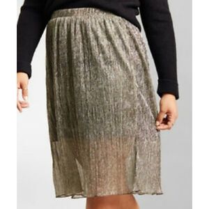 NWT Dex Gold Pleated Midi Skirt Party